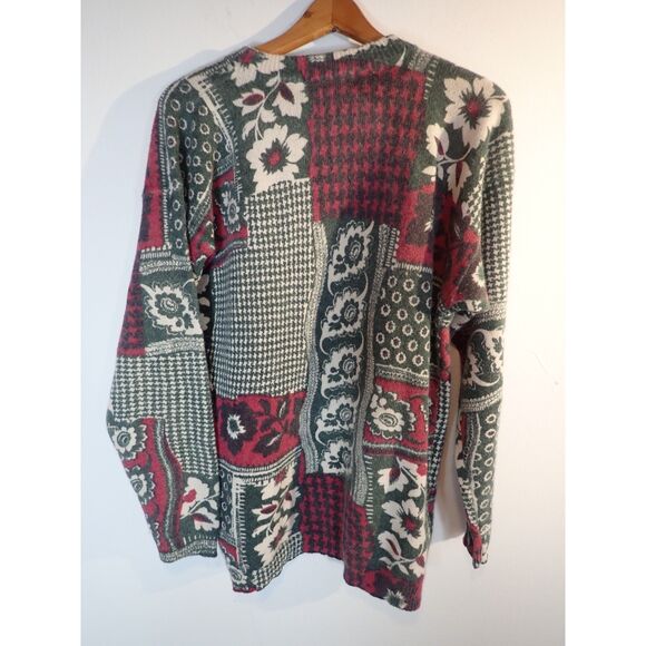 Feminin Ladies High Fashion Christmas Patchwork Sweater Large Lambswool Angora - Picture 7 of 10